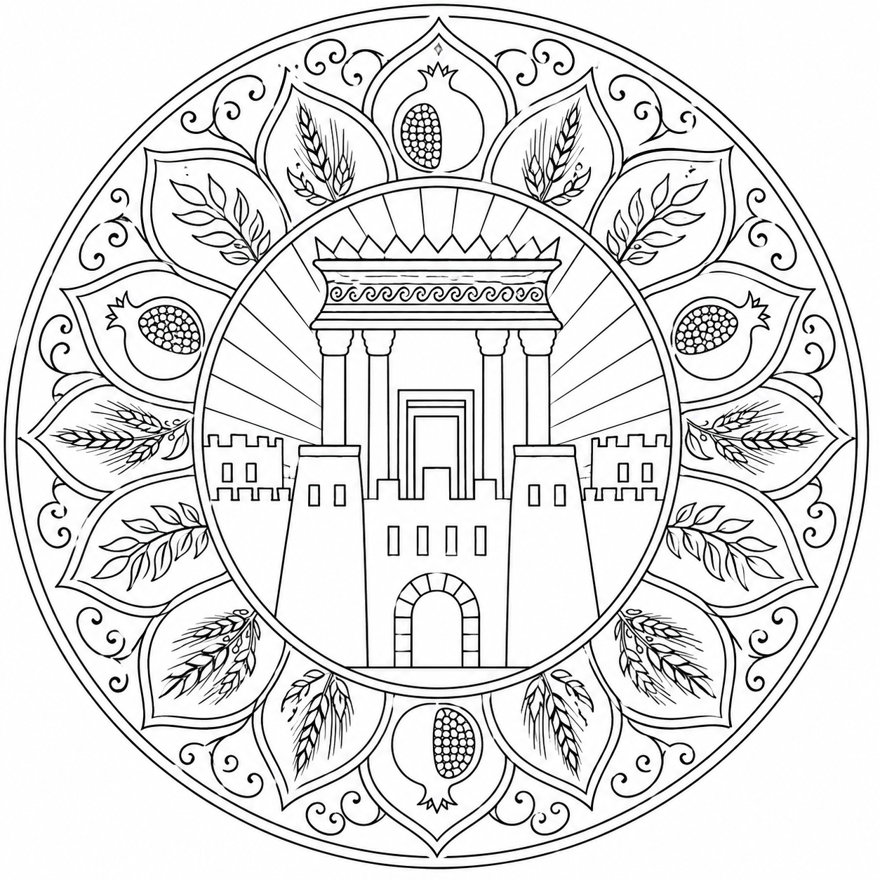 מנדלות לצביעה – בית המקדש – חלק ב – להורדה